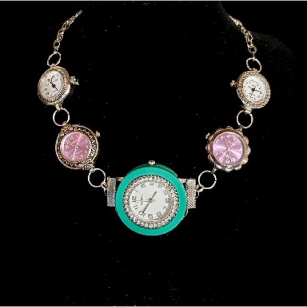Handmade watch choker necklace